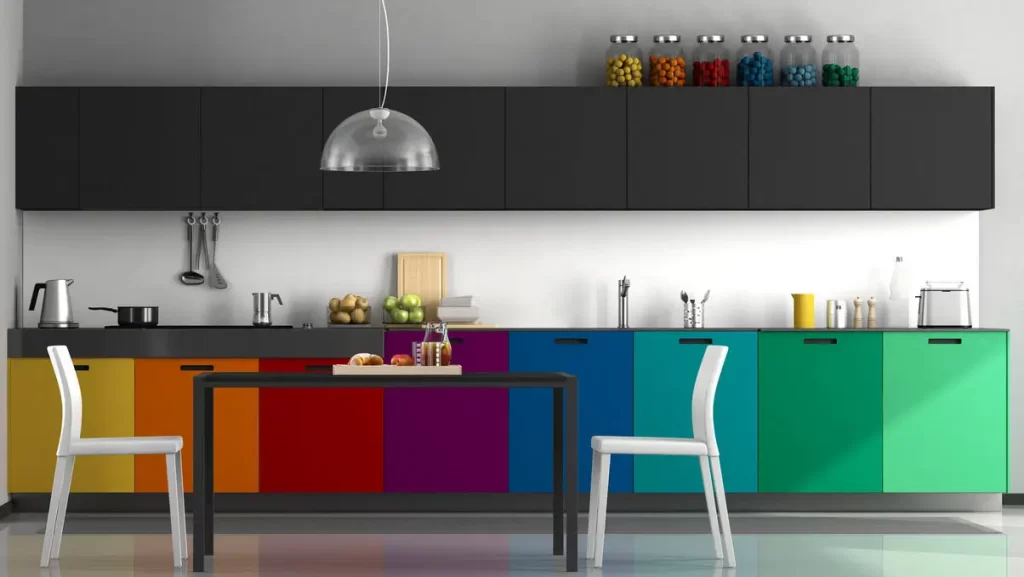 warna kitchen set ceria